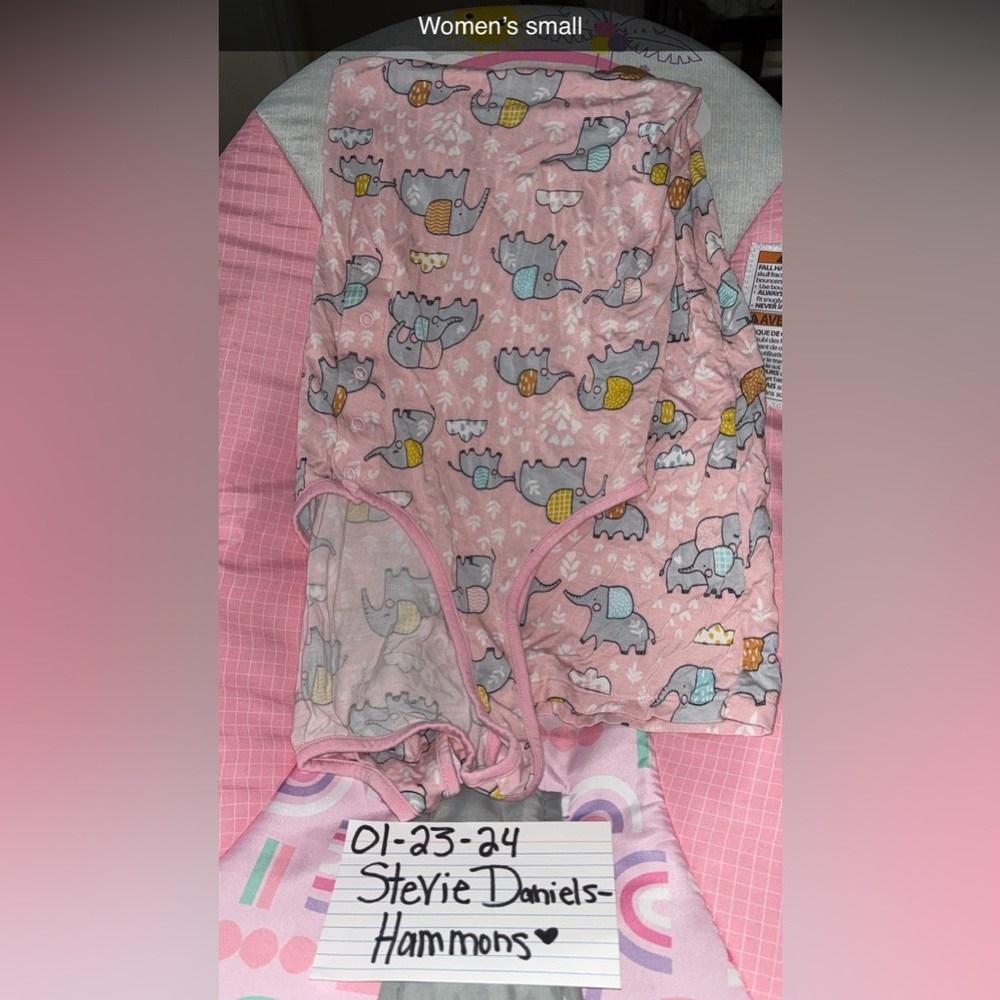 Little Sleepies Pink Elephant Gown